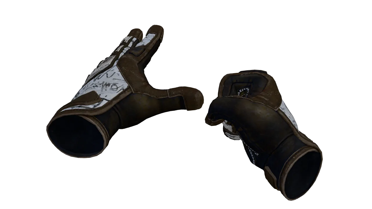 ★ Specialist Gloves | Blackbook (Battle-Scarred) — Dust II light, front