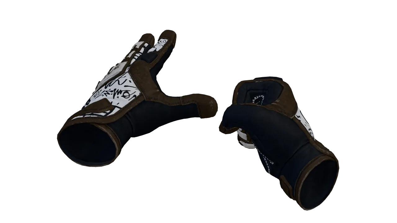 ★ Specialist Gloves | Blackbook (Minimal Wear) — Dust II light, front
