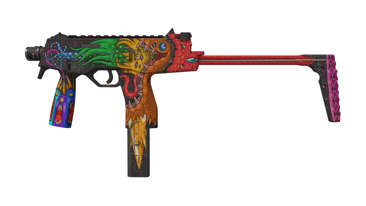 MP9 | Food Chain (Field-Tested) — Dust II light, front