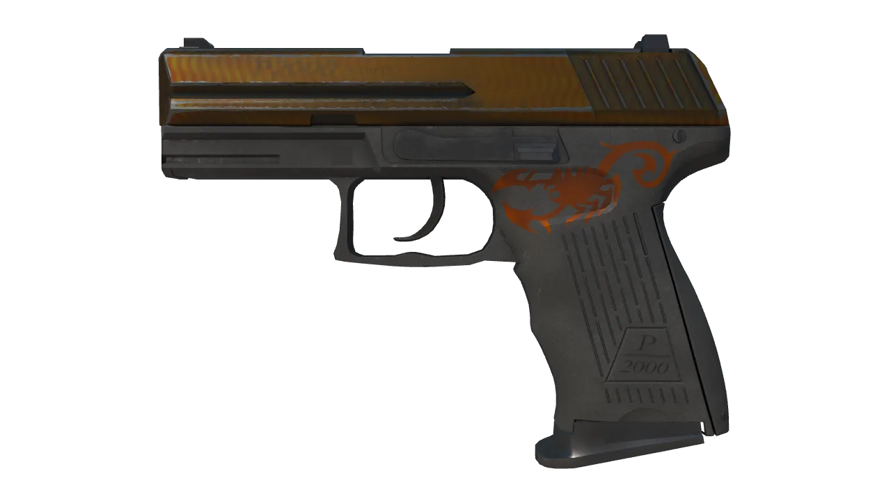 P2000 | Scorpion (Minimal Wear) — Dust II light, front