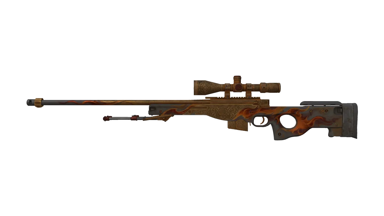 Souvenir AWP | Sovereign Flame (Battle-Scarred) — Dust II light, front