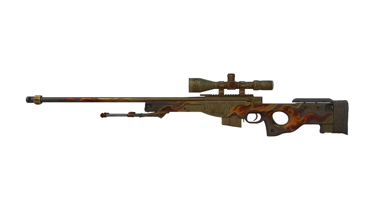 AWP | Sovereign Flame (Field-Tested) — Dust II light, front