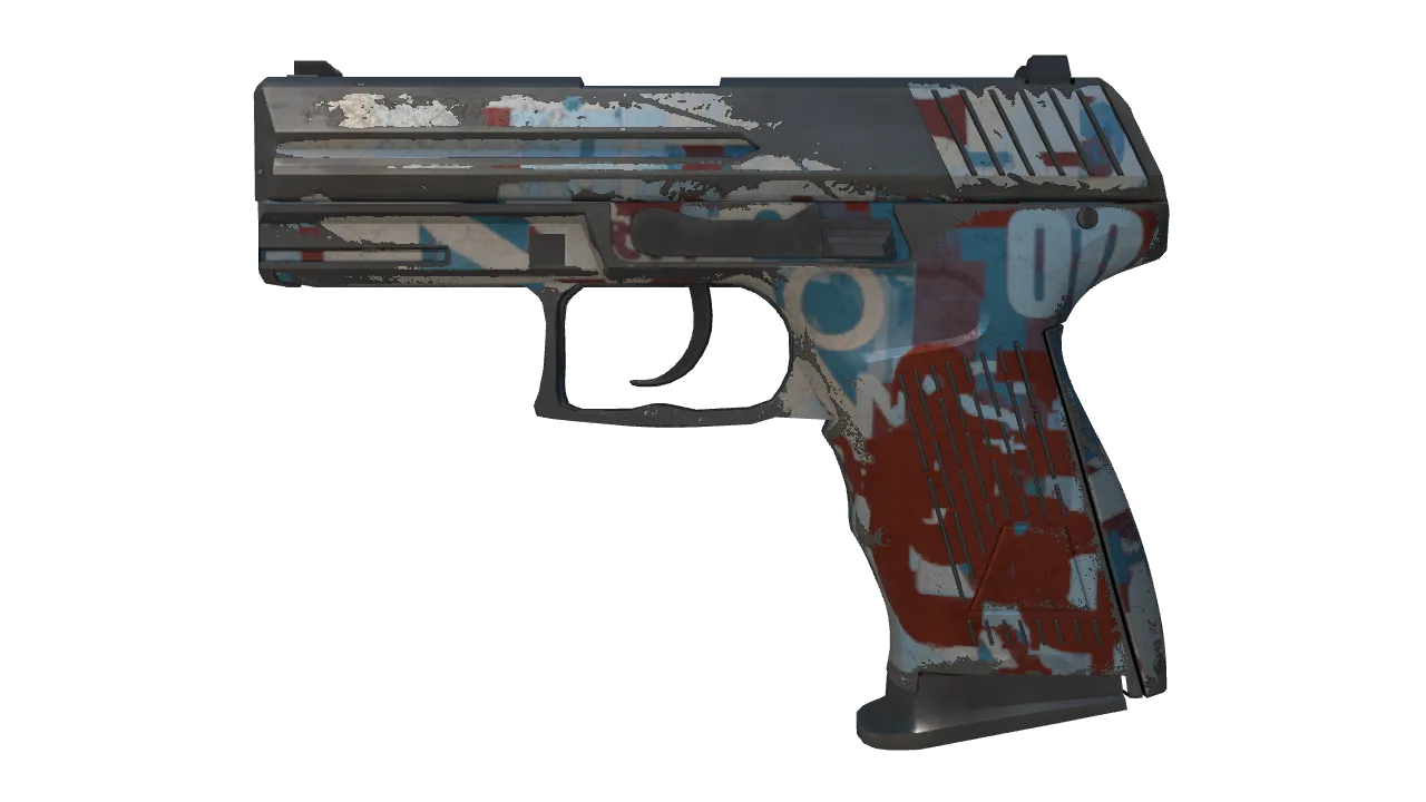 P2000 | Dispatch (Battle-Scarred) — Dust II light, front