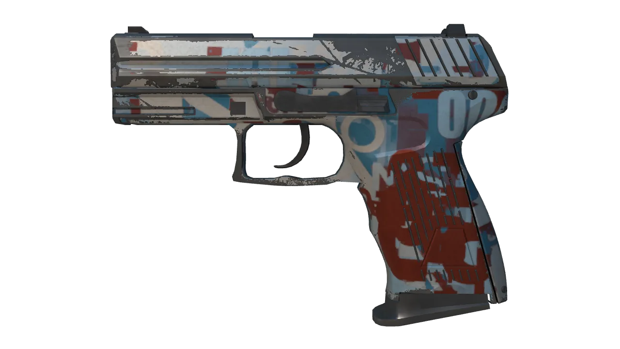 P2000 | Dispatch (Well-Worn) — Dust II light, front