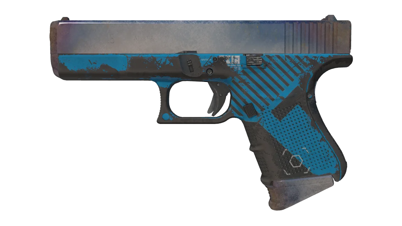 Glock-18 | AXIA (Well-Worn) — Dust II light, front