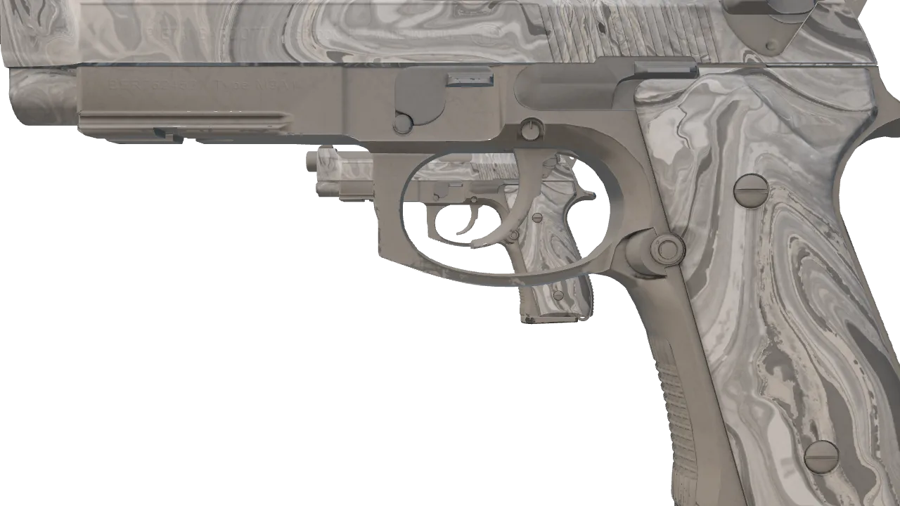 Dual Berettas | Silver Pour (Minimal Wear) — Dust II light, front