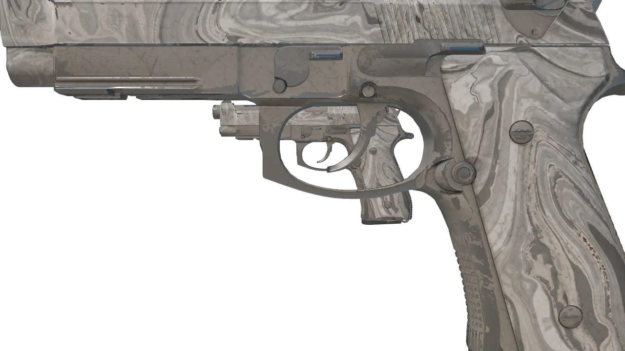 Souvenir Dual Berettas | Silver Pour (Well-Worn) — Dust II light, front