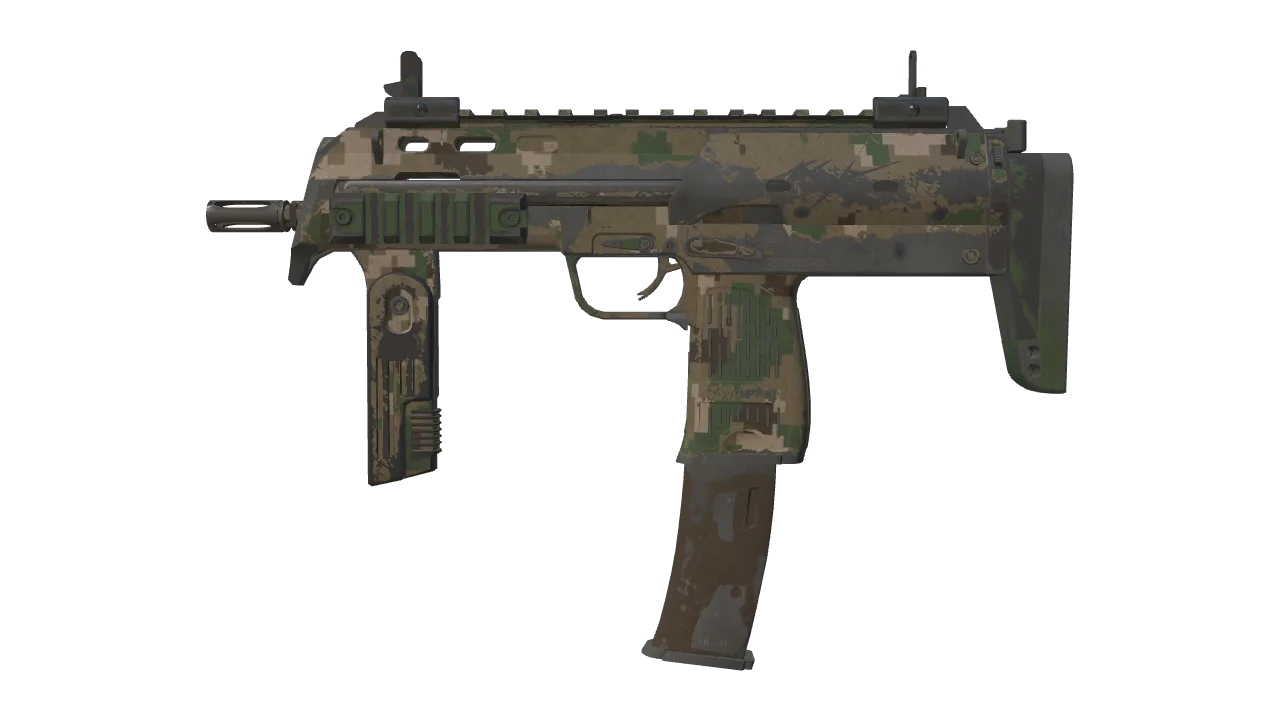 MP7 | Forest DDPAT (Well-Worn) — Dust II light, front