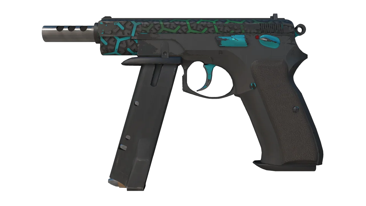 StatTrak™ CZ75-Auto | Polymer (Well-Worn) — Dust II light, front