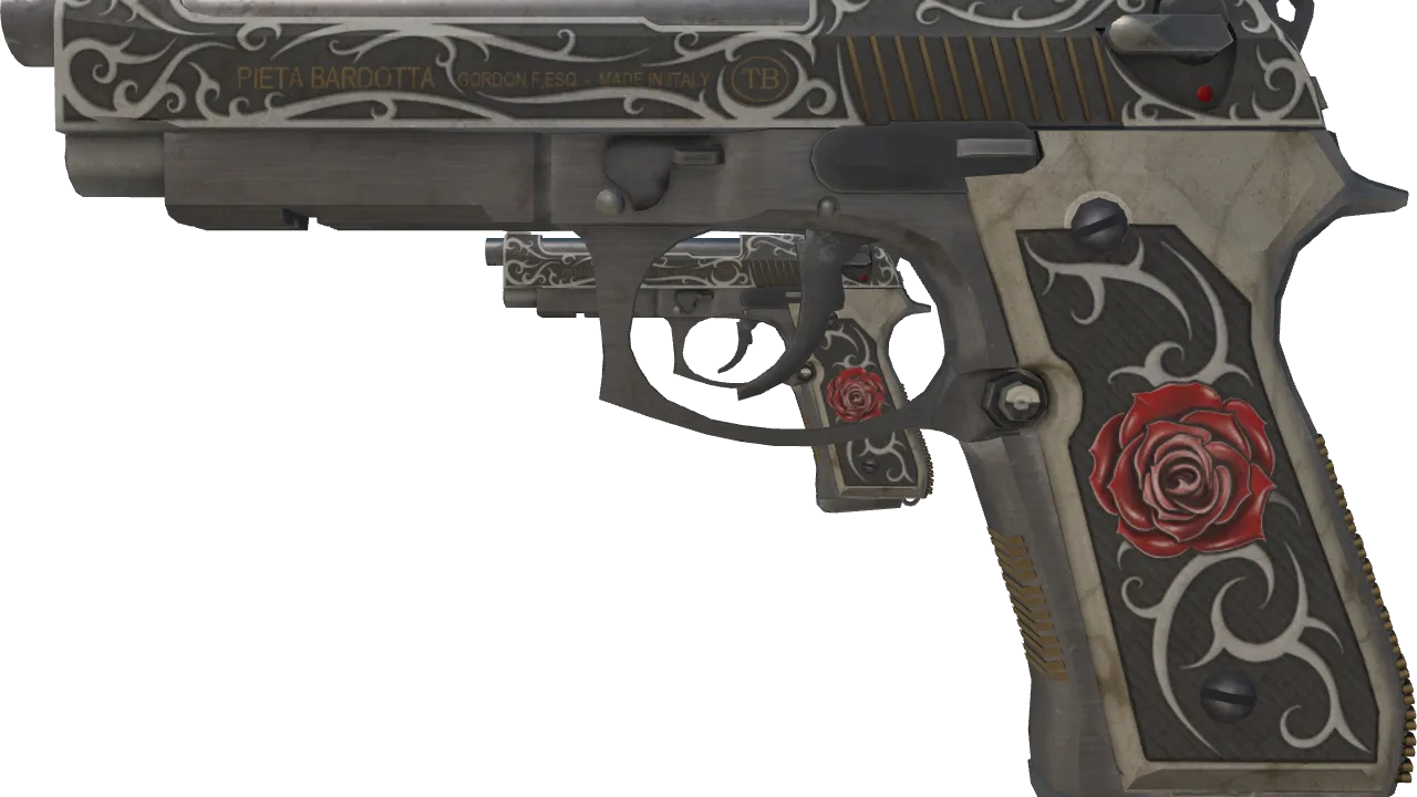 Souvenir Dual Berettas | Balance (Battle-Scarred) — Dust II light, front