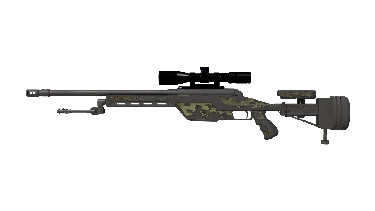 SSG 08 | Lichen Dashed (Battle-Scarred) — Dust II light, front