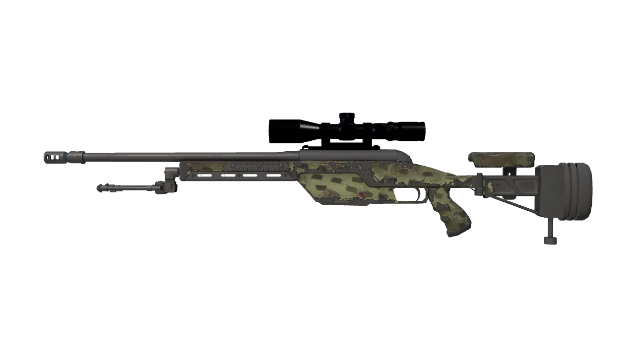 Souvenir SSG 08 | Lichen Dashed (Well-Worn) — Dust II light, front