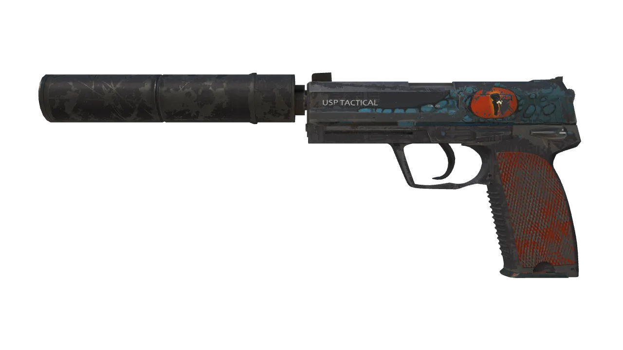 Souvenir USP-S | Caiman (Well-Worn) — Dust II light, front