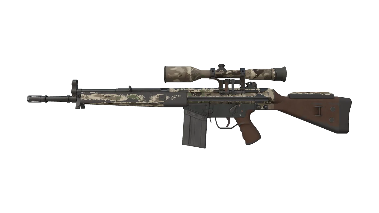 G3SG1 | VariCamo (Well-Worn) — Dust II light, front