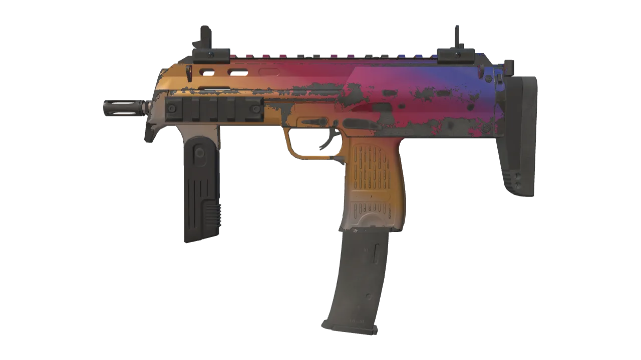 Souvenir MP7 | Fade (Field-Tested) — Dust II light, front