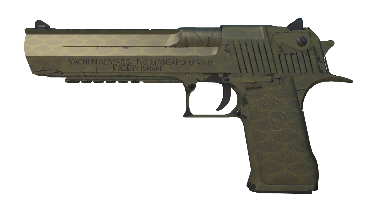 Desert Eagle | Golden Koi (Minimal Wear) — Dust II light, front