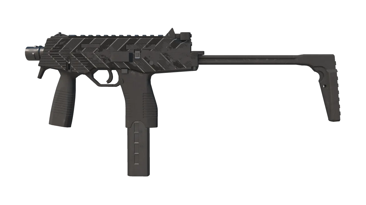 MP9 | Dart (Well-Worn) — Dust II light, front