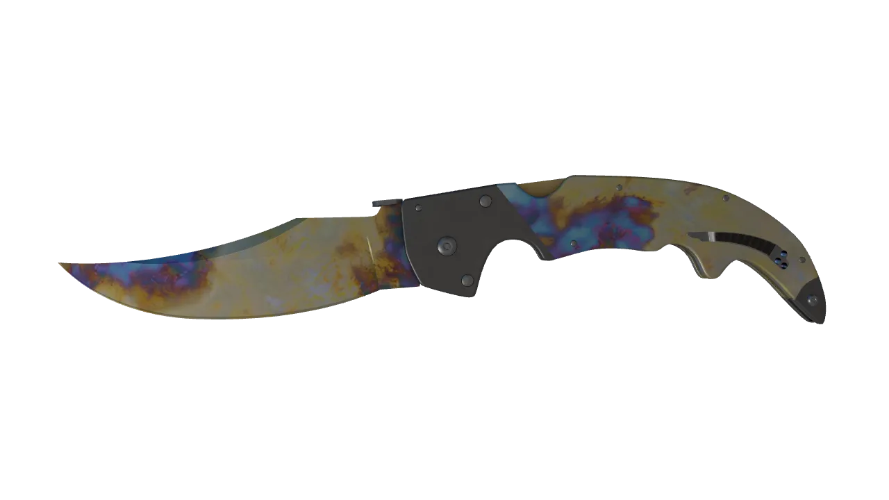 ★ Falchion Knife | Case Hardened (Factory New) — Dust II light, front
