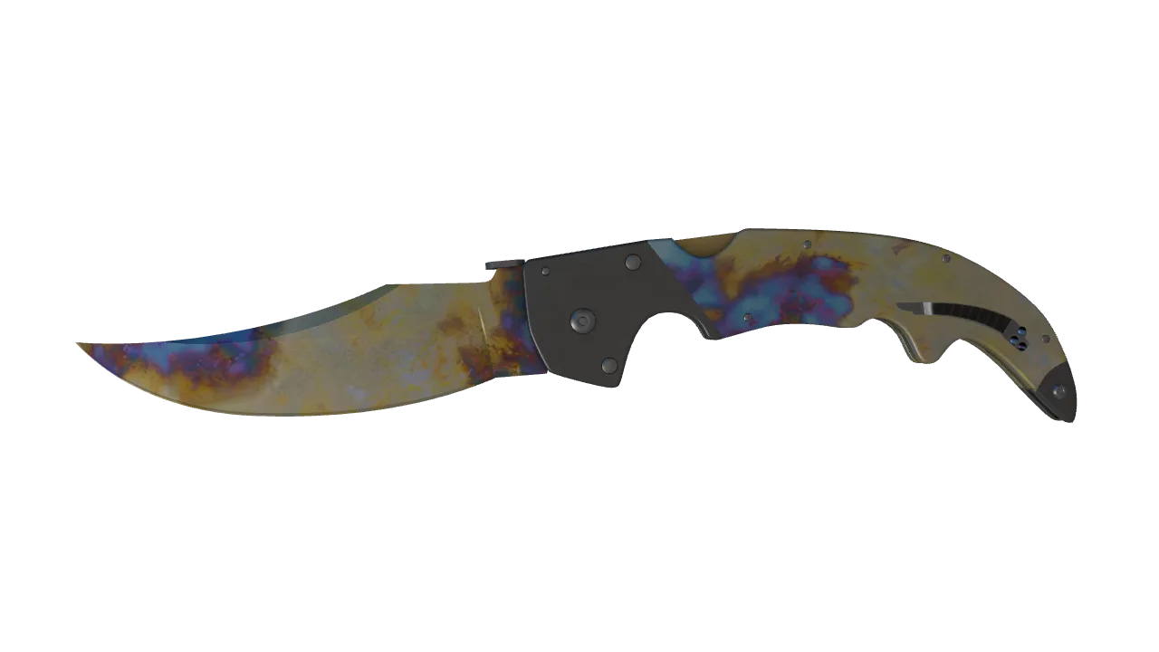 StatTrak™ ★ Falchion Knife | Case Hardened (Minimal Wear) — Dust II light, front