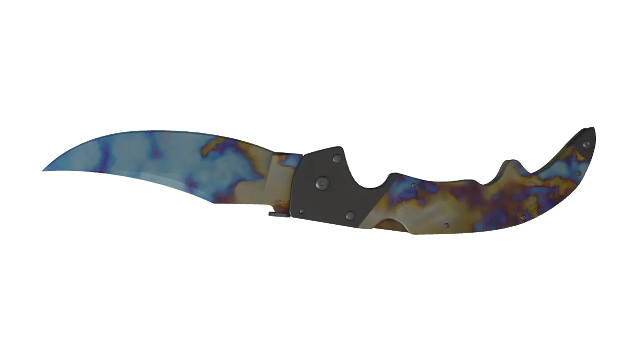 Falchion Knife | Case Hardened seed #256, back