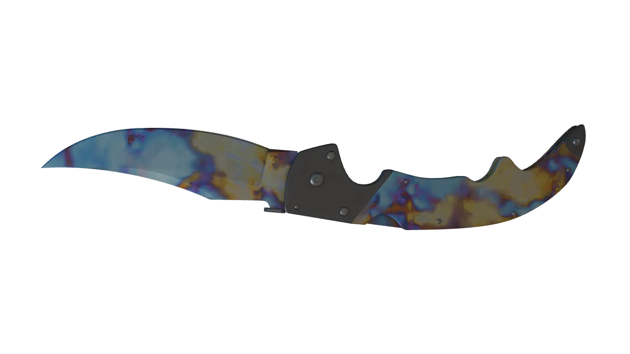 Falchion Knife | Case Hardened seed #34, back