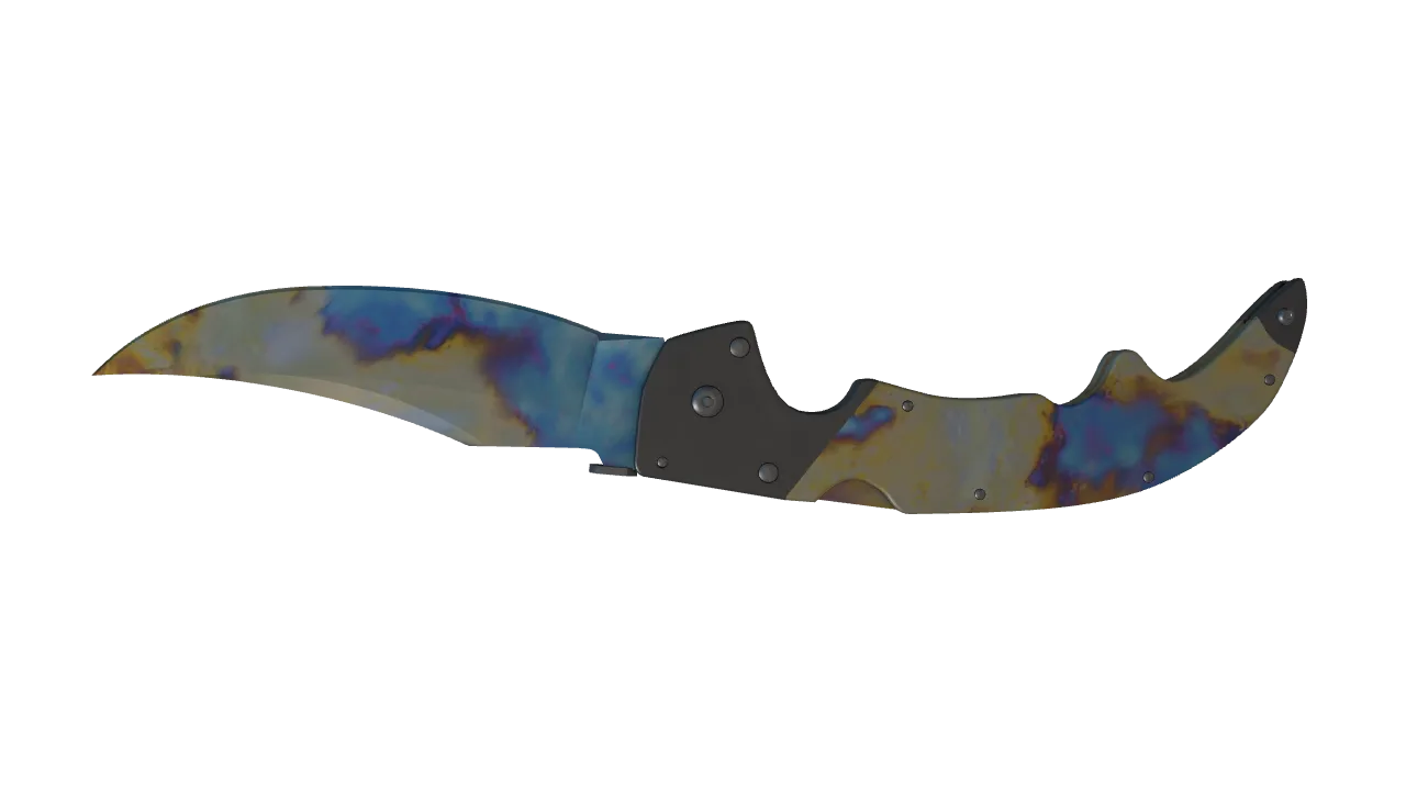 Falchion Knife | Case Hardened seed #358, back