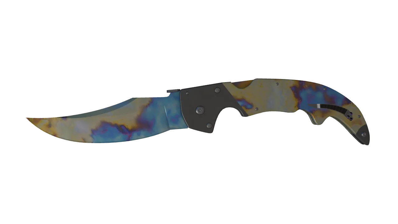 Falchion Knife | Case Hardened seed #358, front