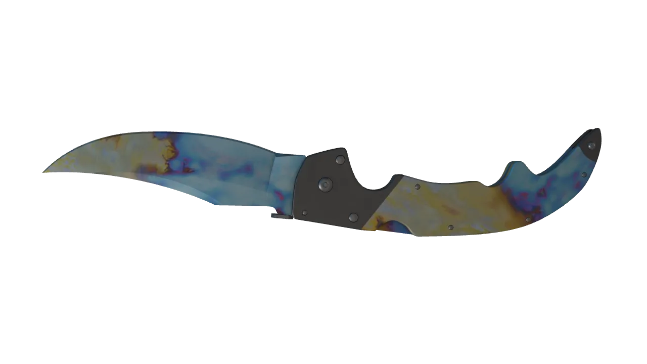 Falchion Knife | Case Hardened seed #411, back