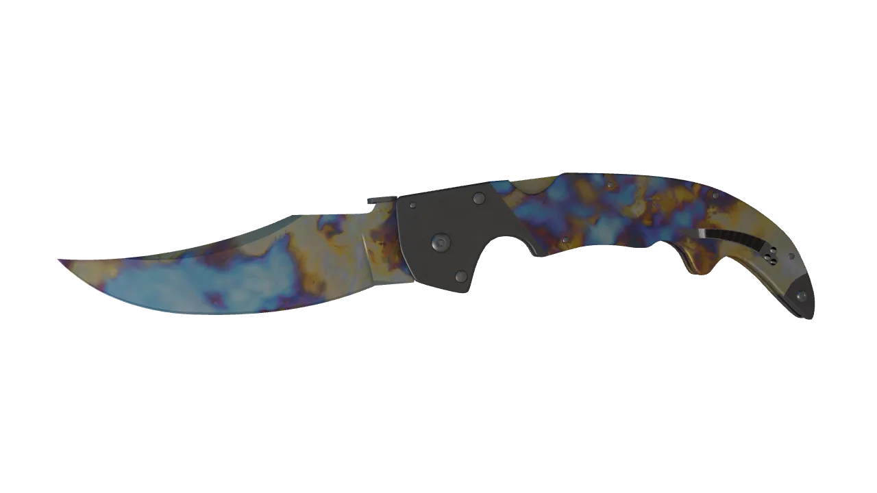 Falchion Knife | Case Hardened seed #424, front