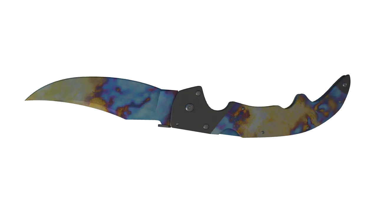 Falchion Knife | Case Hardened seed #500, back