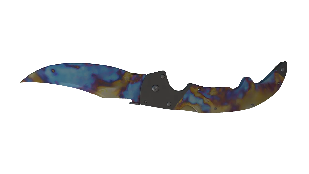 Falchion Knife | Case Hardened seed #595, back