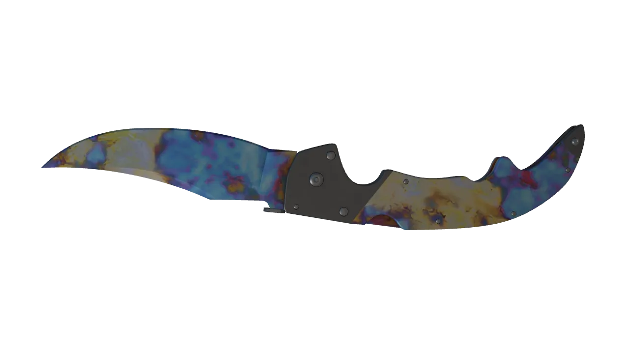 Falchion Knife | Case Hardened seed #596, back