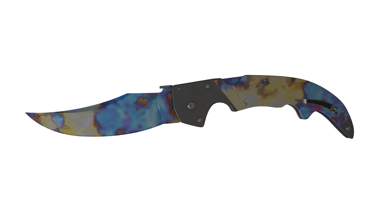 Falchion Knife | Case Hardened seed #596, front