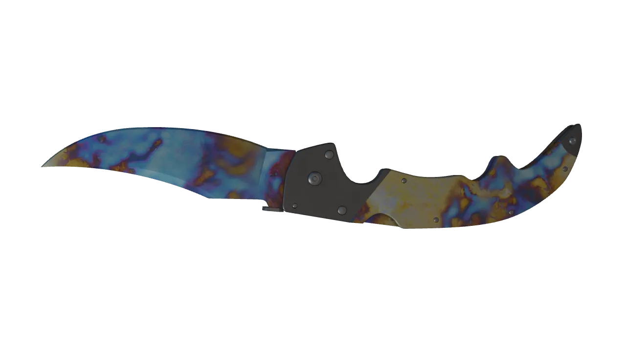 Falchion Knife | Case Hardened seed #615, back