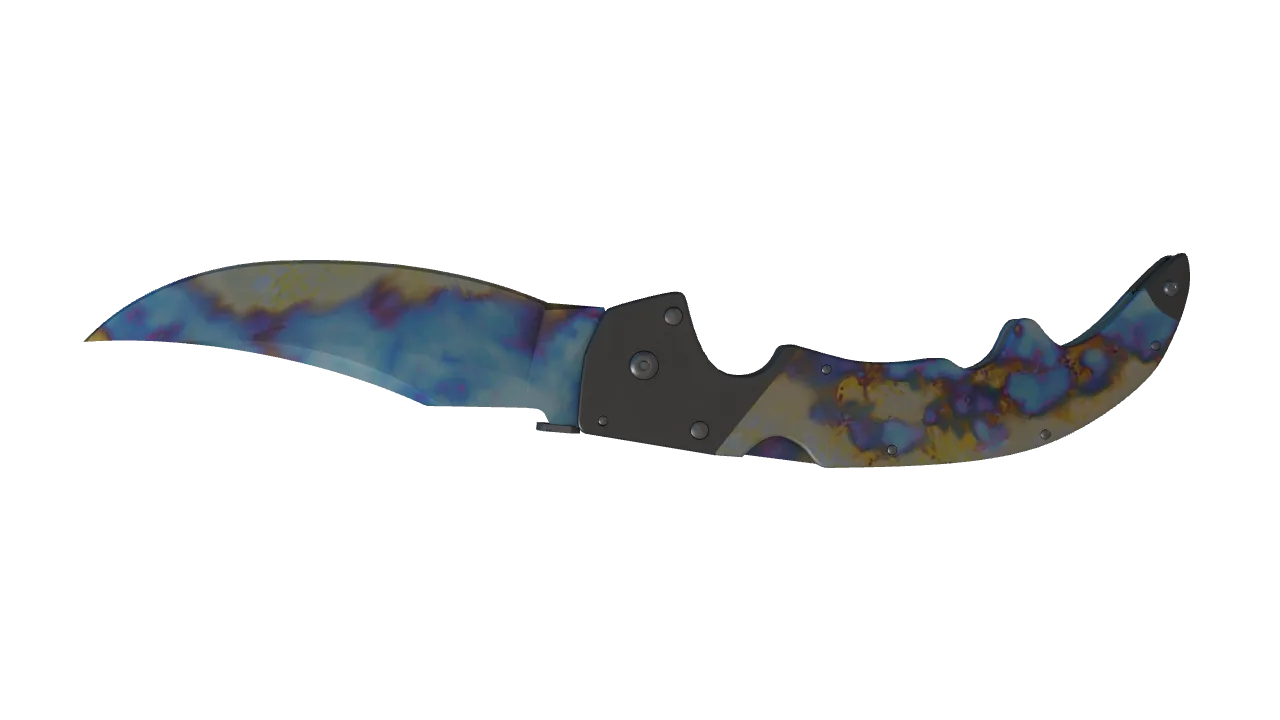 Falchion Knife | Case Hardened seed #618, back