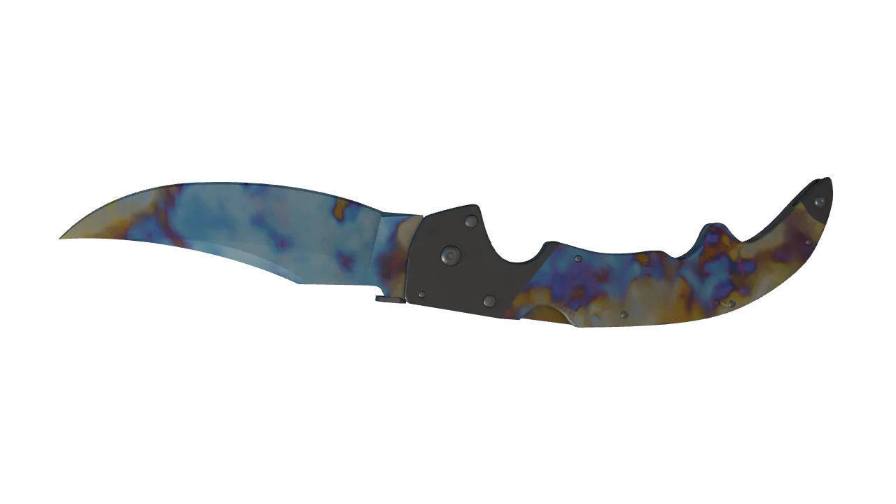 Falchion Knife | Case Hardened seed #631, back