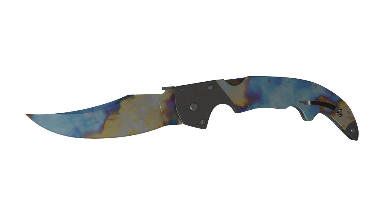 Falchion Knife | Case Hardened seed #698, front