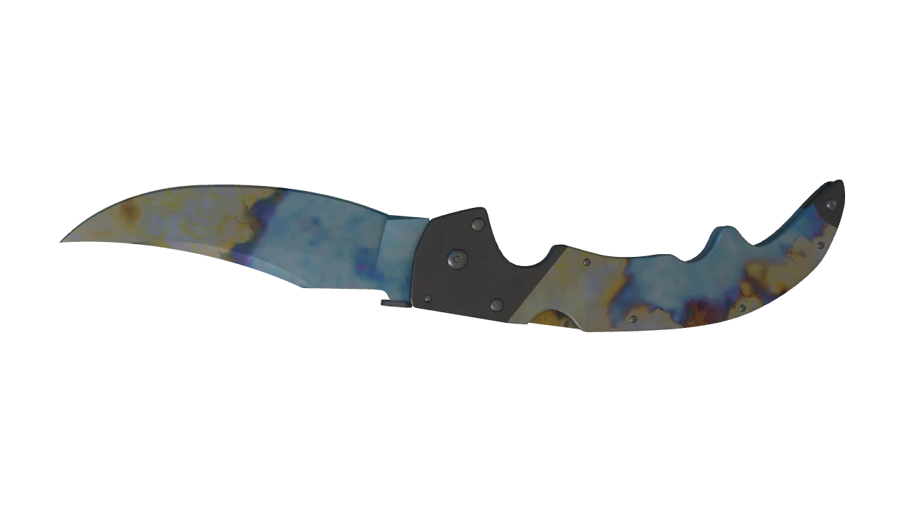 Falchion Knife | Case Hardened seed #858, back