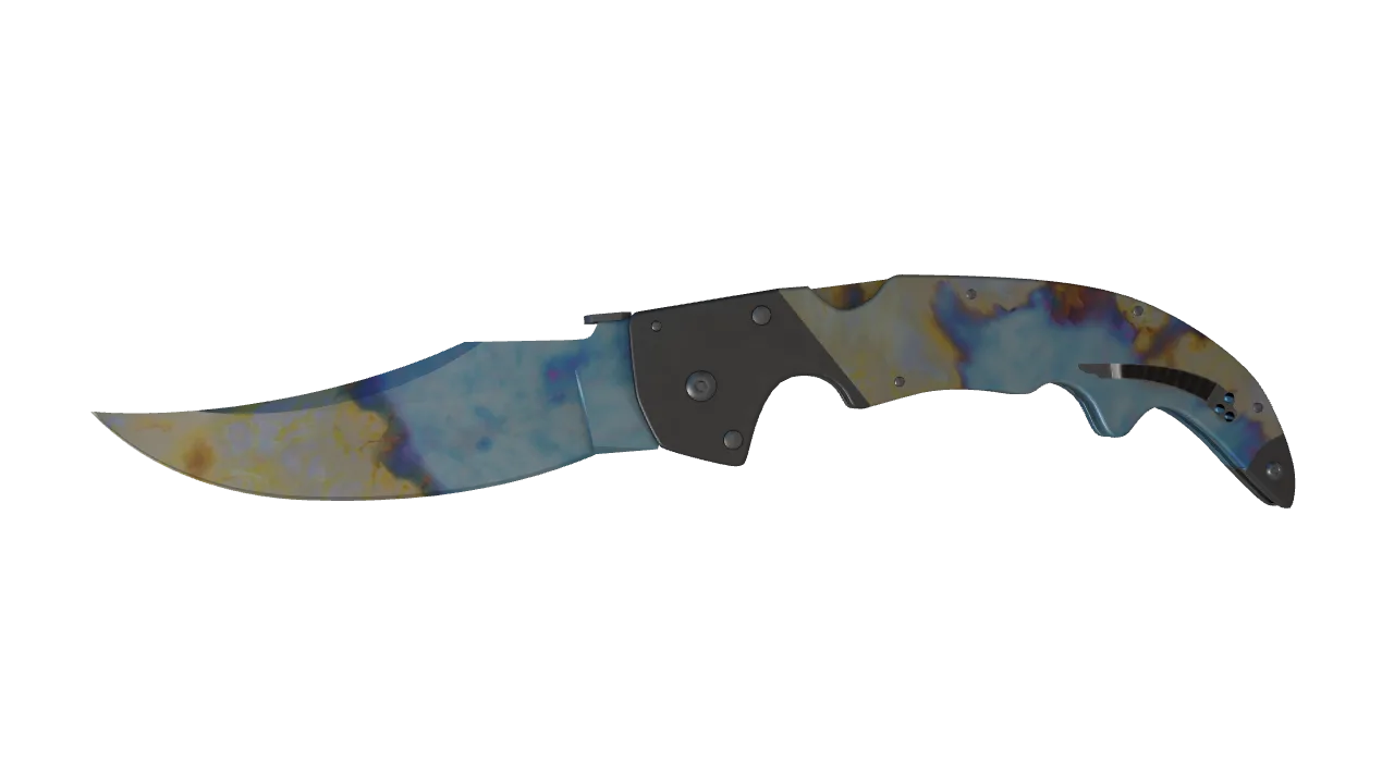Falchion Knife | Case Hardened seed #858, front