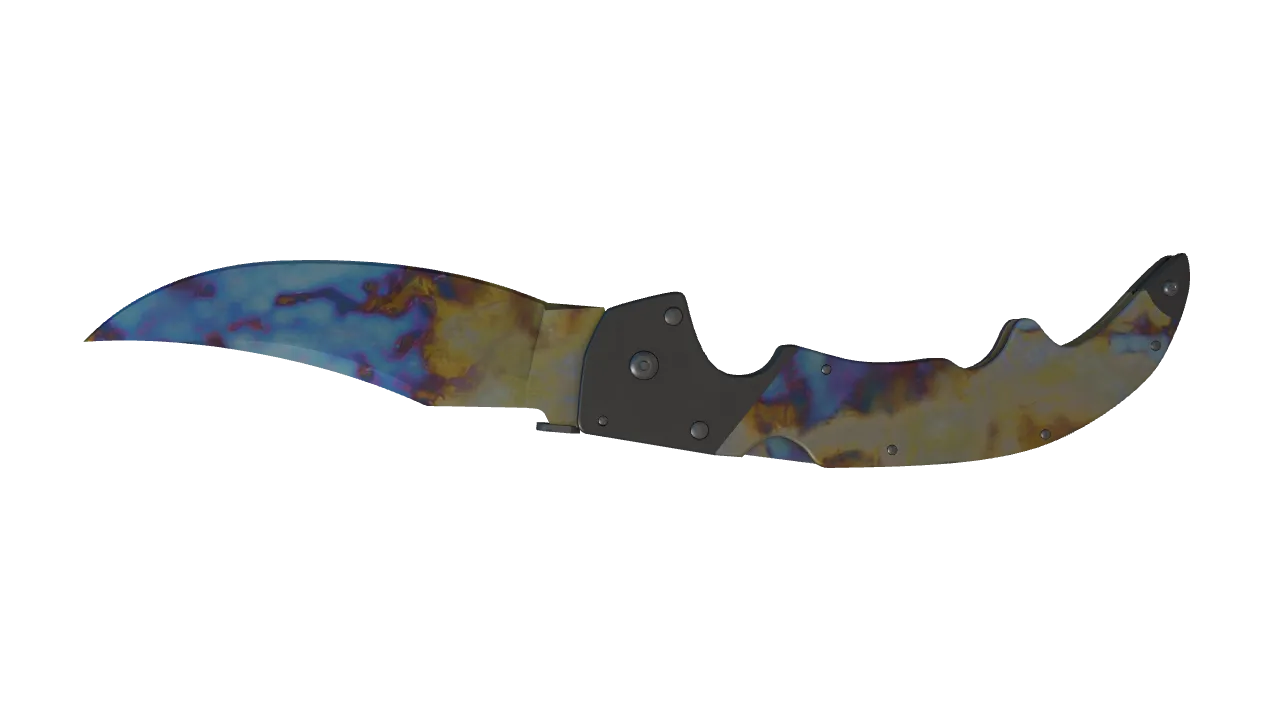 Falchion Knife | Case Hardened seed #914, back