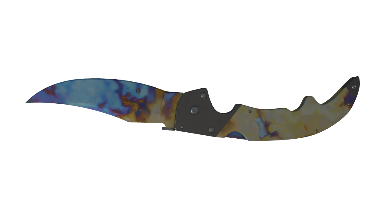 Falchion Knife | Case Hardened seed #974, back