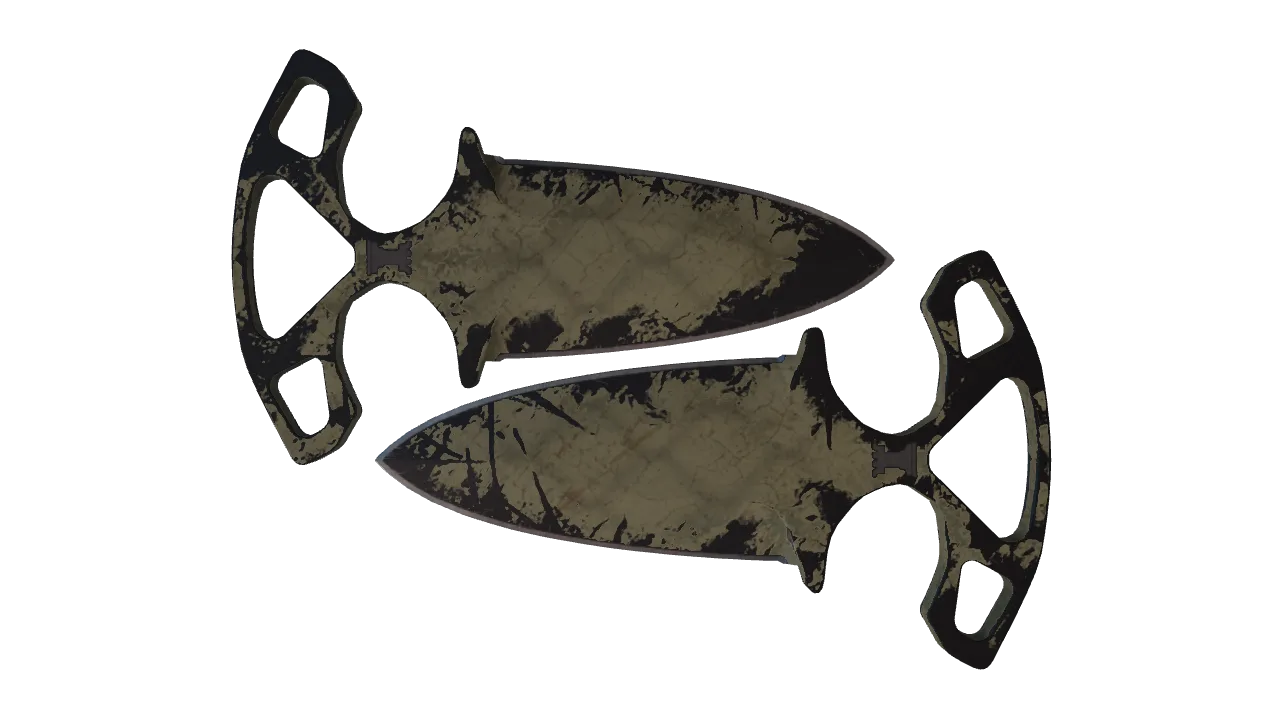 ★ Shadow Daggers | Safari Mesh (Battle-Scarred) — Dust II light, front