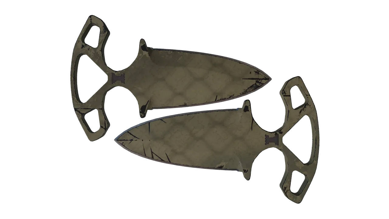 ★ Shadow Daggers | Safari Mesh (Well-Worn) — Dust II light, front