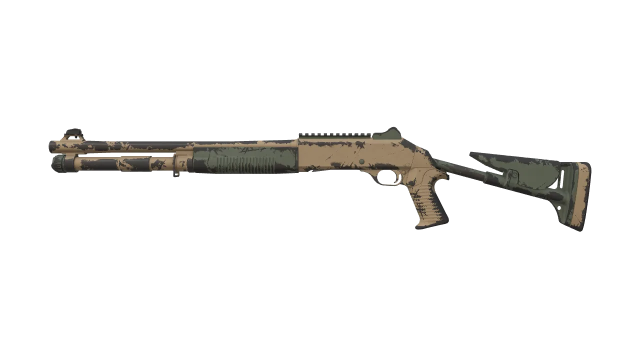 XM1014 | Grassland (Well-Worn) — Dust II light, front