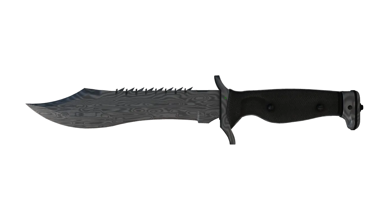 ★ Bowie Knife | Damascus Steel (Battle-Scarred) — Dust II light, front