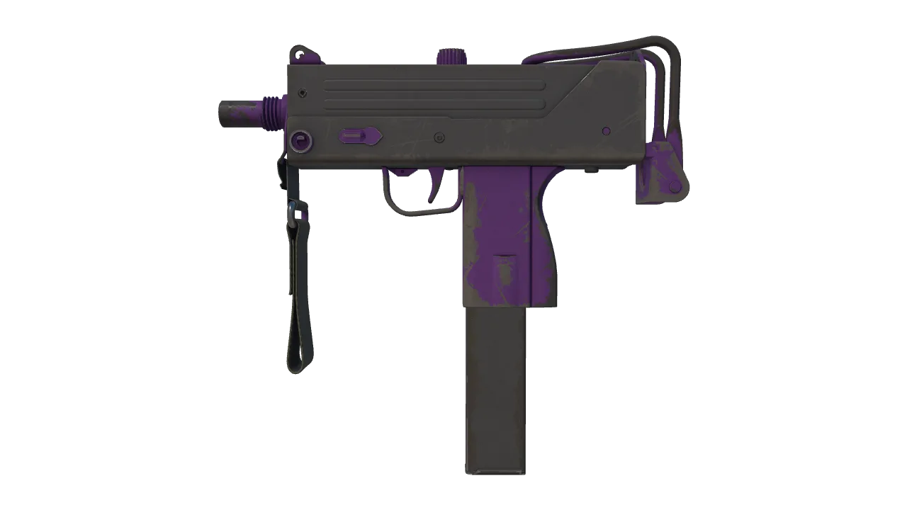 MAC-10 | Ultraviolet (Well-Worn) — Dust II light, front