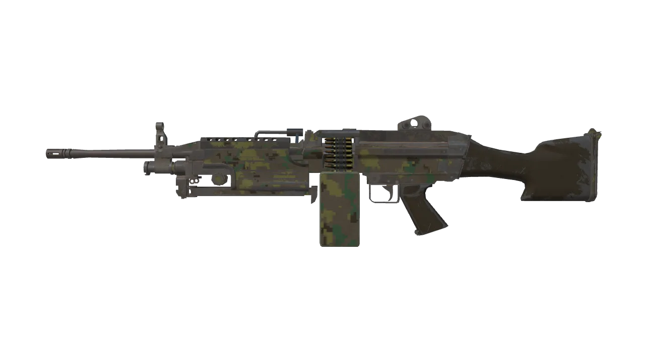 M249 | Jungle DDPAT (Well-Worn) — Dust II light, front