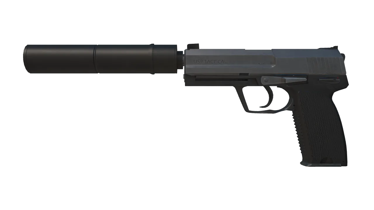 USP-S | Stainless (Minimal Wear) — Dust II light, front