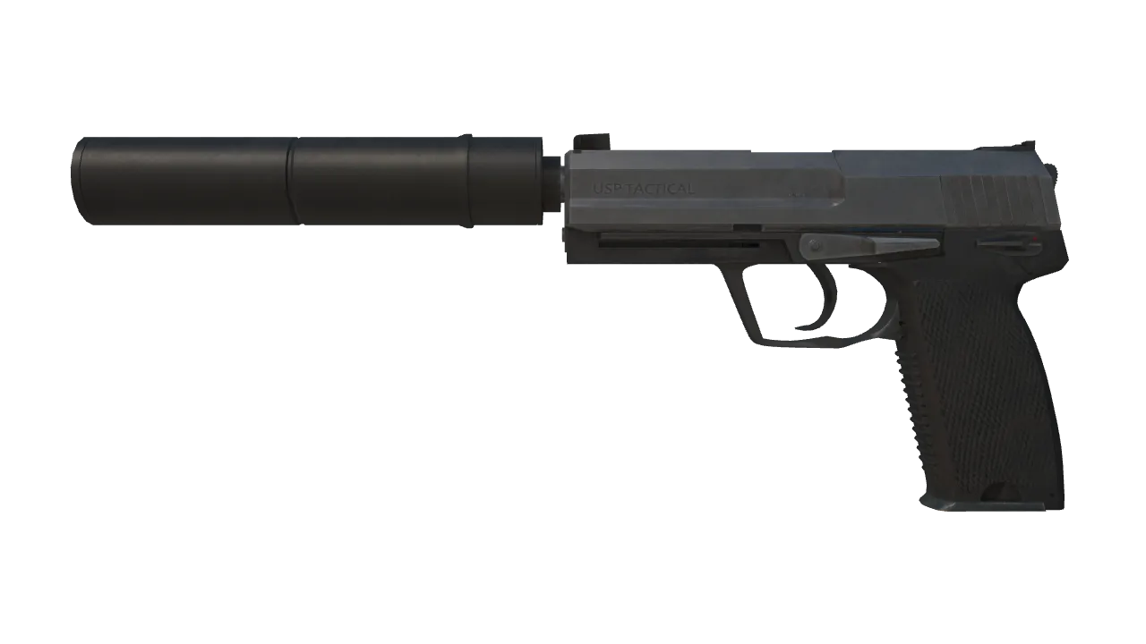 StatTrak™ USP-S | Stainless (Well-Worn) — Dust II light, front