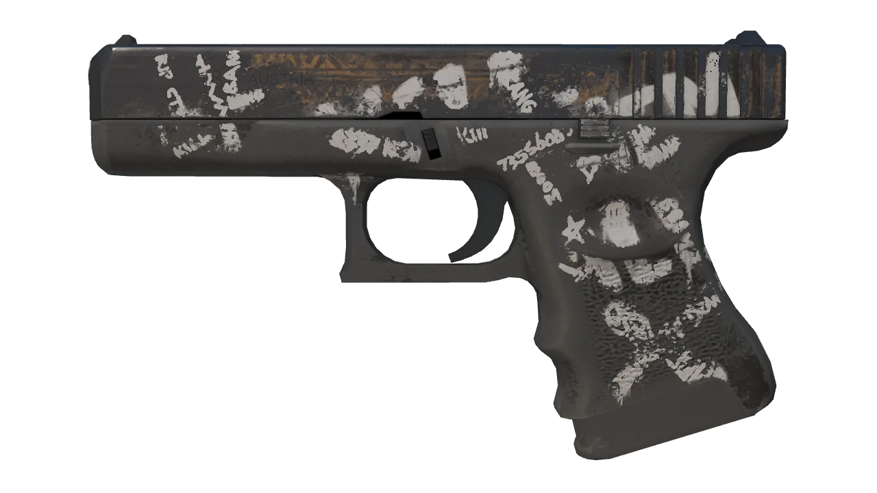 StatTrak™ Glock-18 | Wasteland Rebel (Battle-Scarred) — Dust II light, front